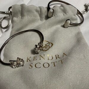 Kendra Scott Silver and Cream Cuff Bracelet Duo